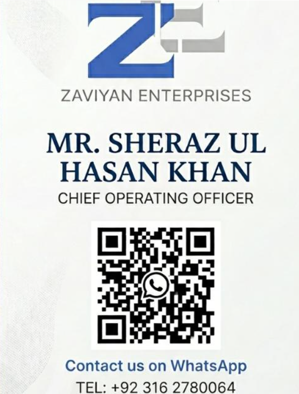 Zaviyan Enterprise — Mr. Sheraz Ul Hasan Khan, Chief Operating Officer
